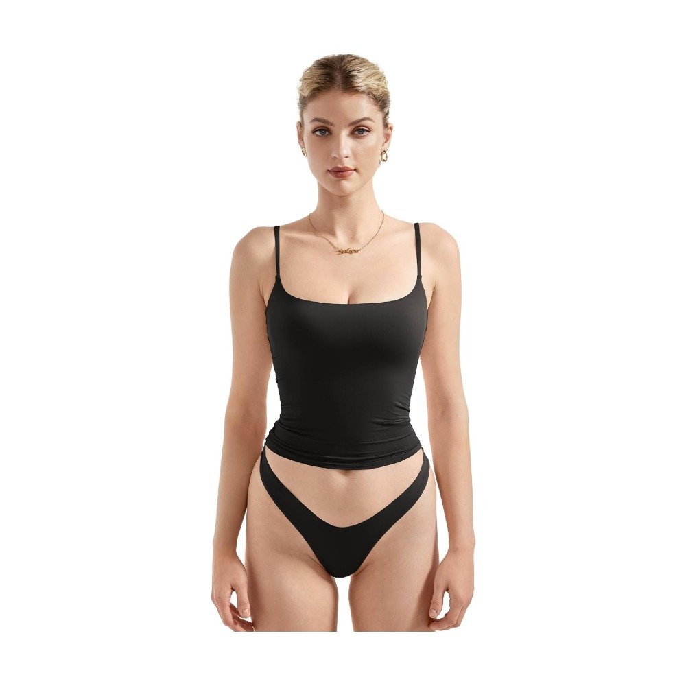 SUUKSESS Women Double Line Square Neck Tank Top