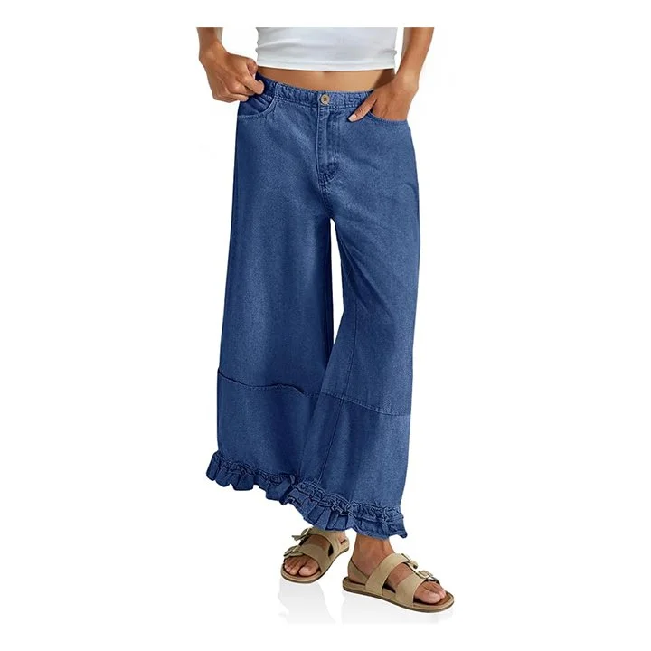 Cicy Bell Women's Ruffle Wide Leg Pants