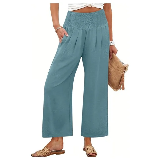 ANRABESS Womens Wide Leg Palazzo Pants with Pockets