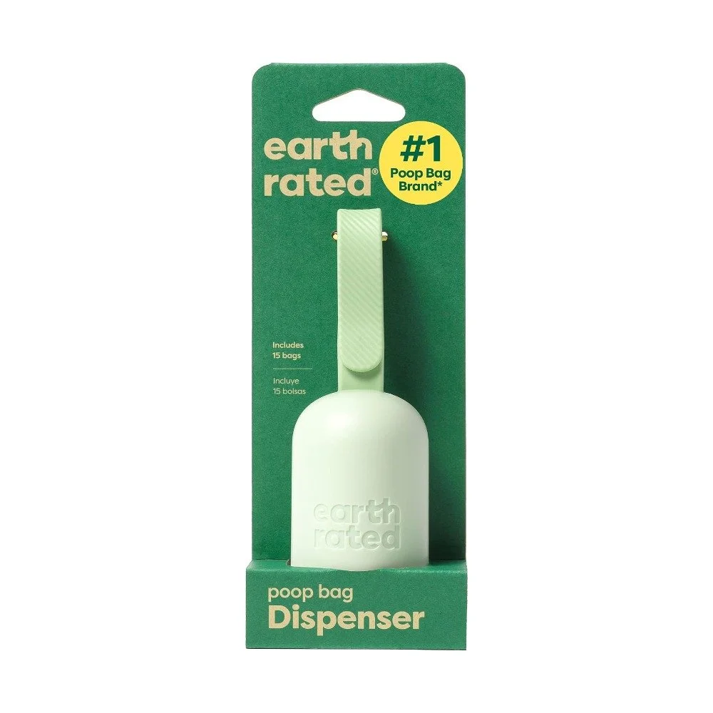Earth Rated poop bag holder and leash dispenser in its package