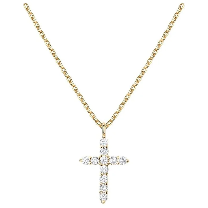 Lauren's Pick: PAVOI 14K Gold Plated Cubic Zirconia Cross Necklace