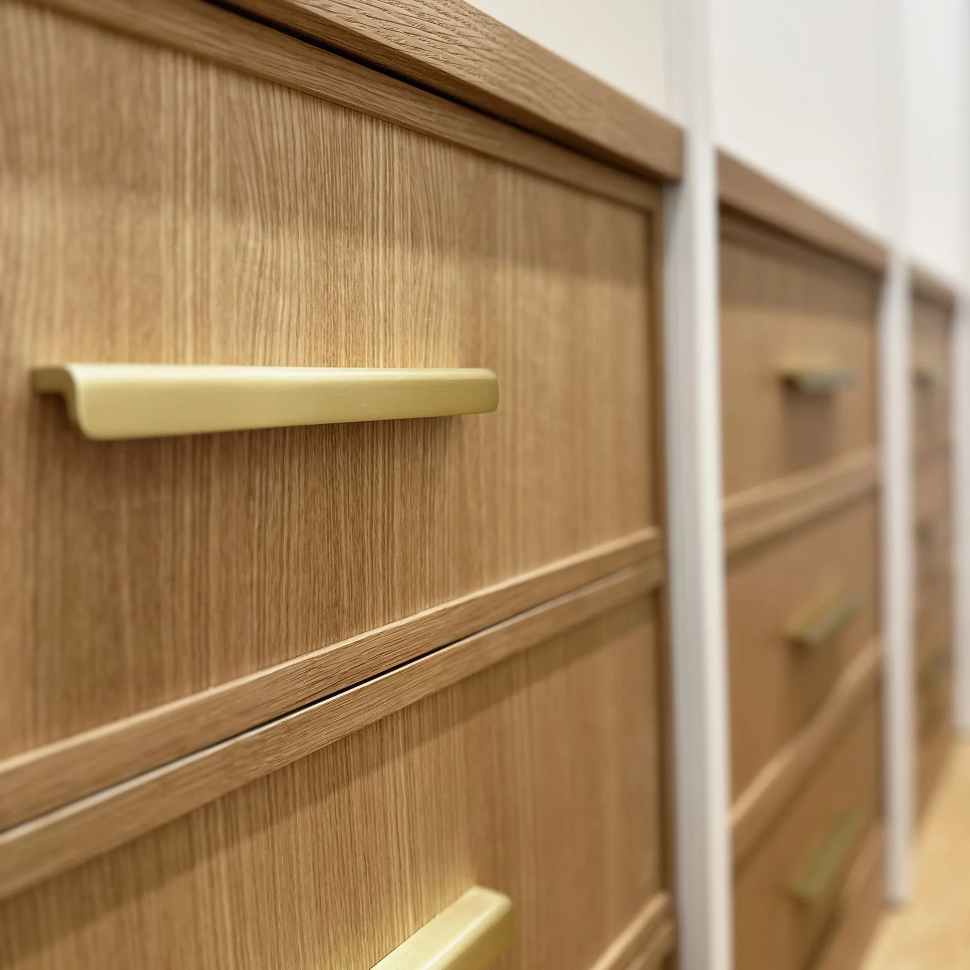 Custom walk-in closet cabinetry designed and handcrafted for a home in Newton, Massachusetts.