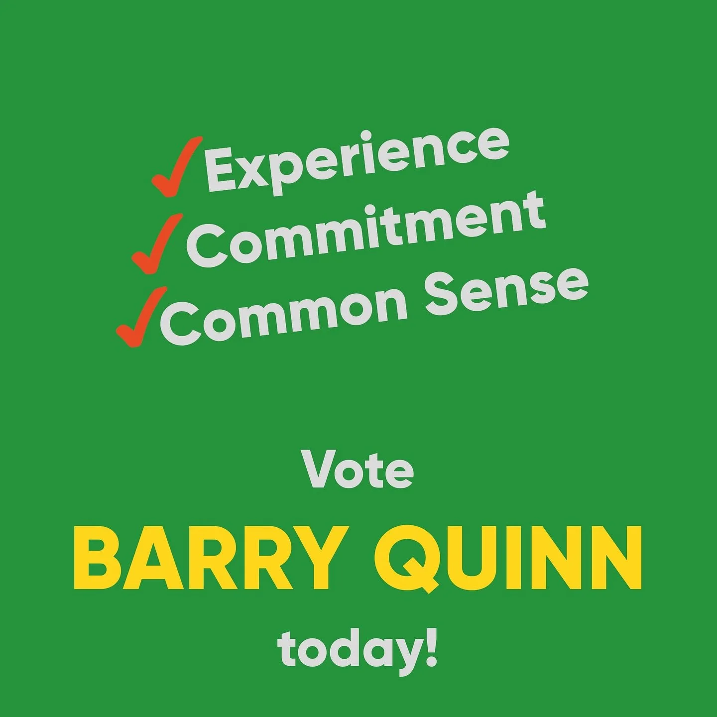 #WARD8 TODAY IS THE DAY! For experience, commitment and common sense vote Barry Quinn ➡️ SWIPE for voting details!