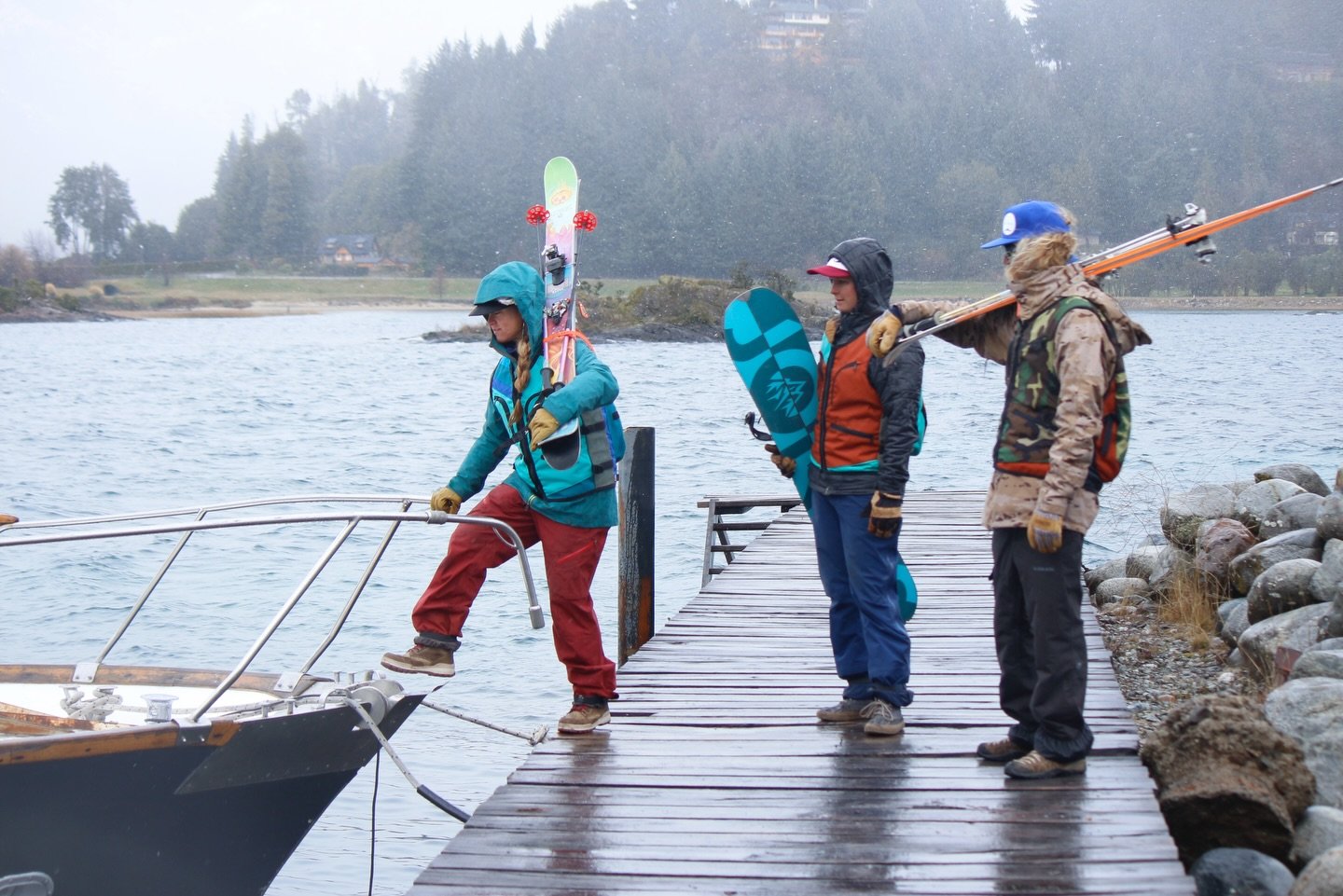 Not every ski day begins with a boat shuttle. It definitely beats loading onto a shuttle bus at copper mountain.

In Norway it&rsquo;s &ldquo;fjord skiing.&rdquo;
On Lake Nahuel Huapi, it&rsquo;s our own kind of magic, remote shorelines, and peaks th