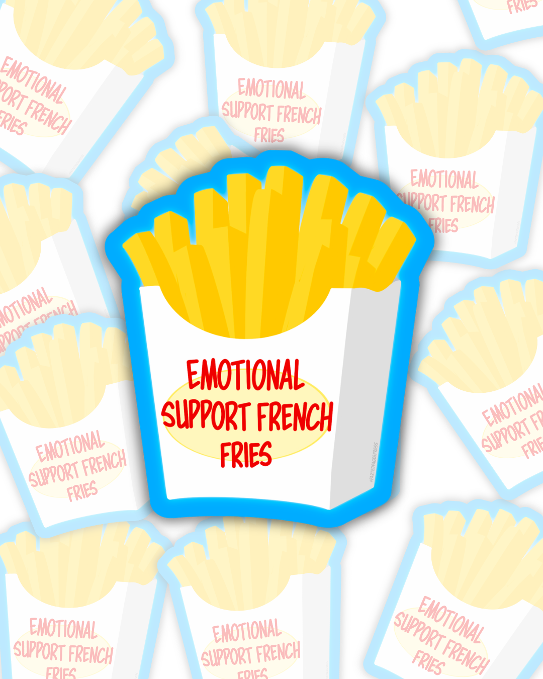 Emotional Support French Fries Sticker
