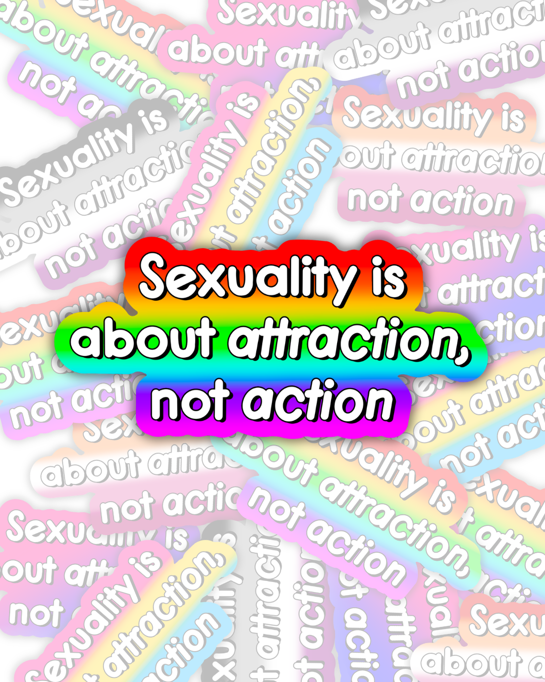 Attraction Not Action Stickers