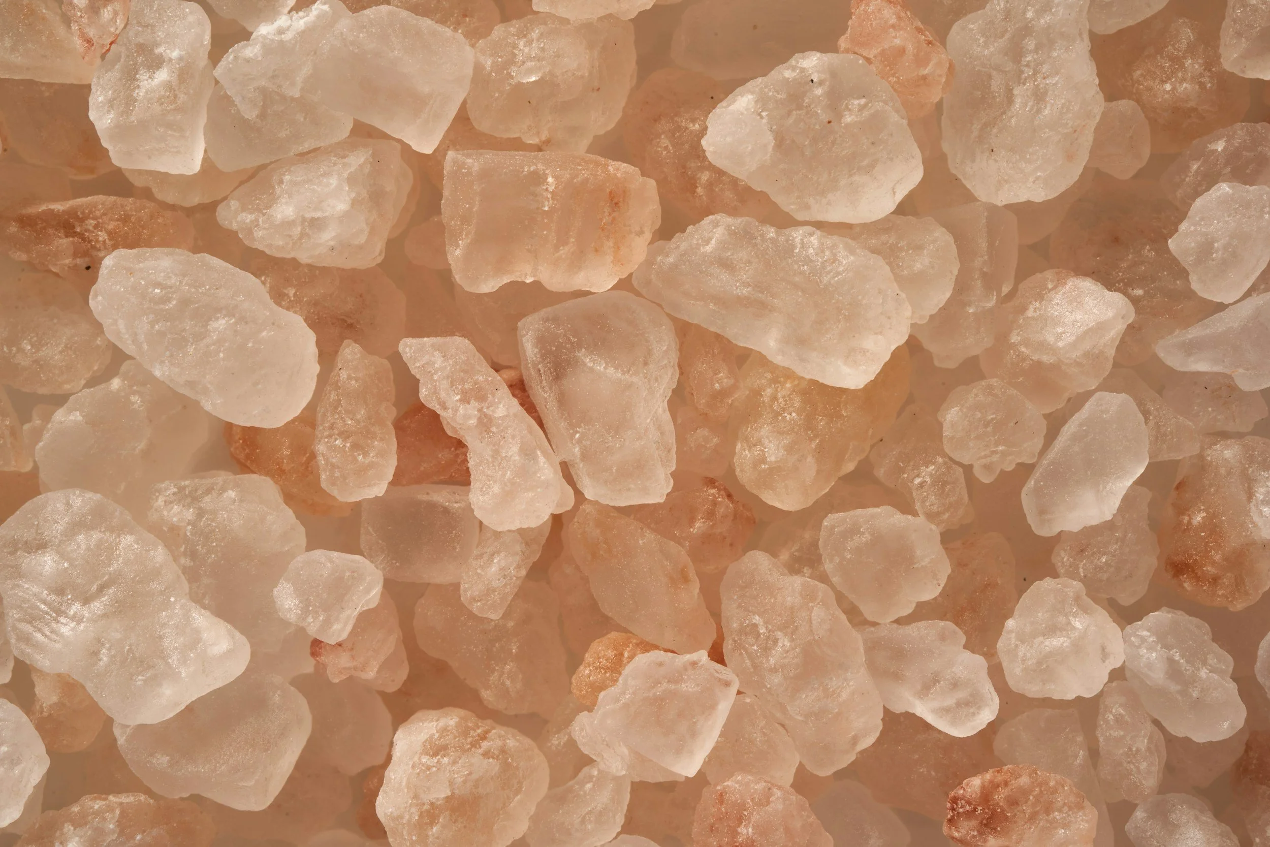 Close up of Himalayan salt rocks.