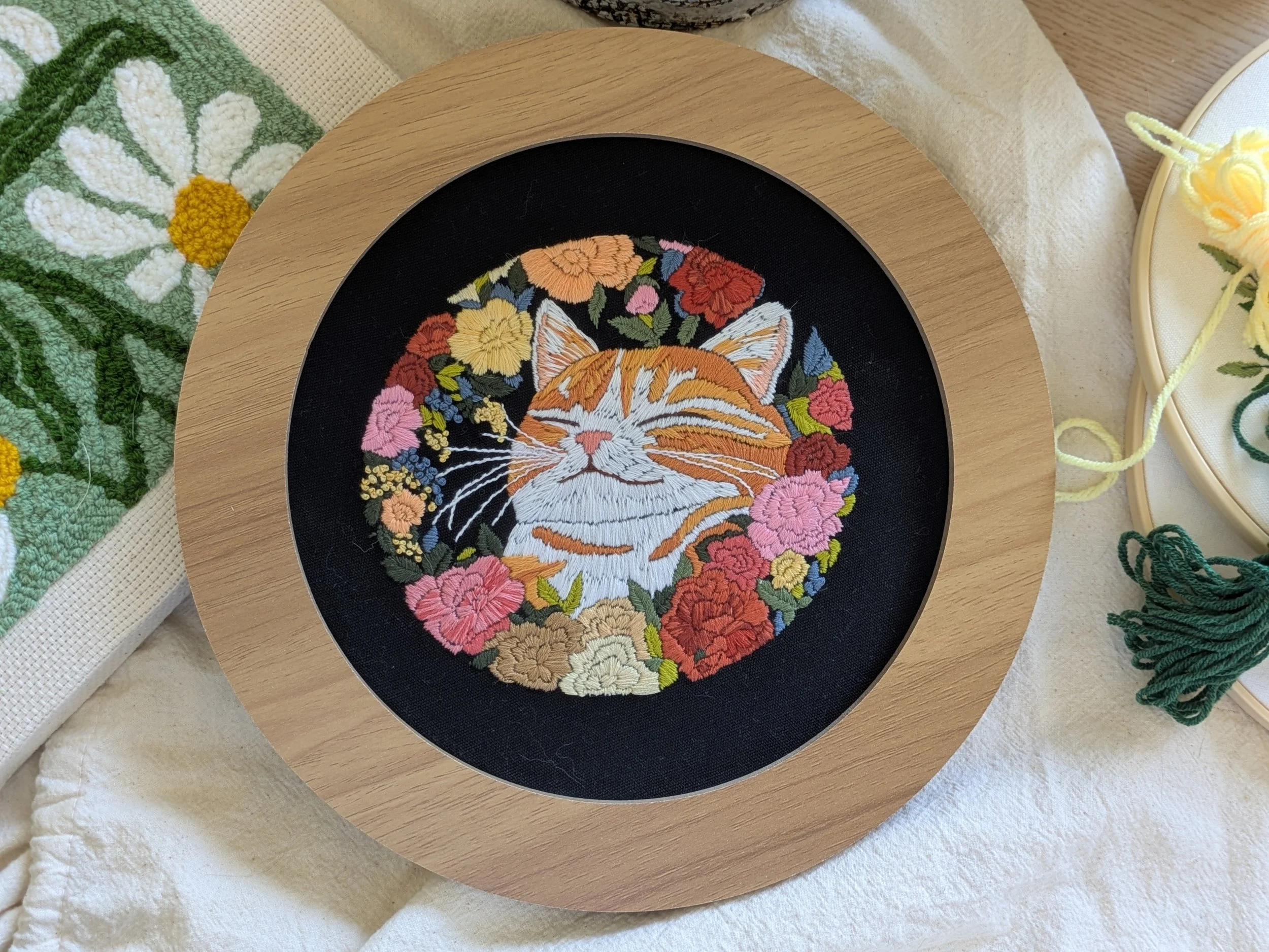 Floral Reverie – Hand Embroidered Artwork
