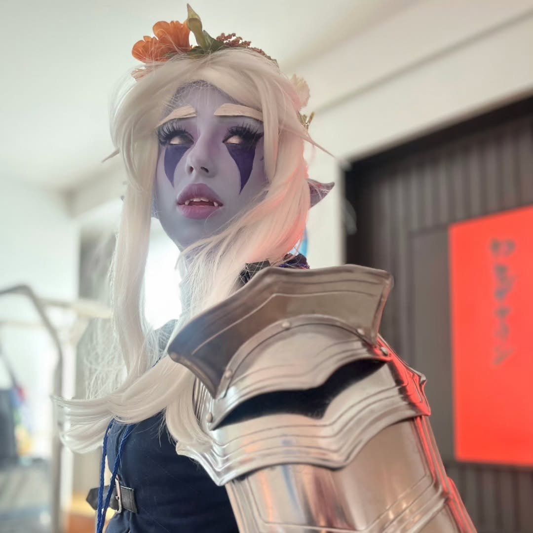 From Anime Boston this year, I practiced my night elf makeup and prosthetics while wearing some of my generic garb and armor. My antorus druid transmog is currently in the works for Blizzcon this year!! I am still trying to get my cosmetic contacts t