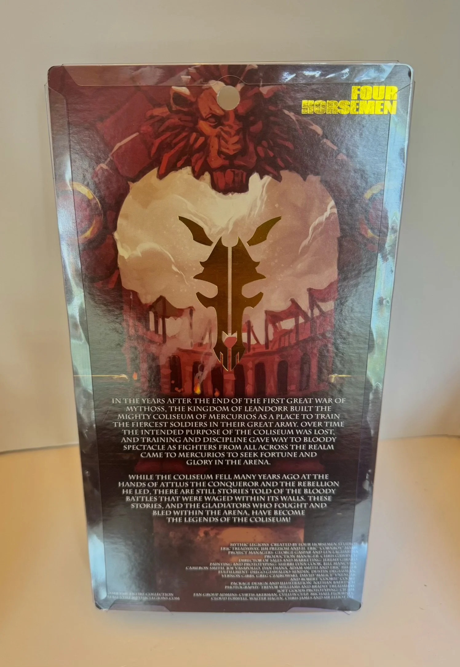 Mythic Legions Lighter Flesh Armory Gladiator Back of box
