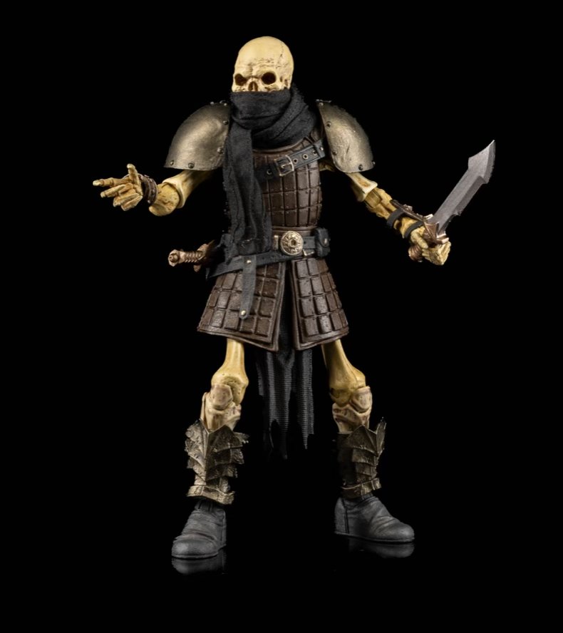 Mythic Legions: The RolePlaying Game Rix – Skeleton Thief Figure Dynamic pose masked