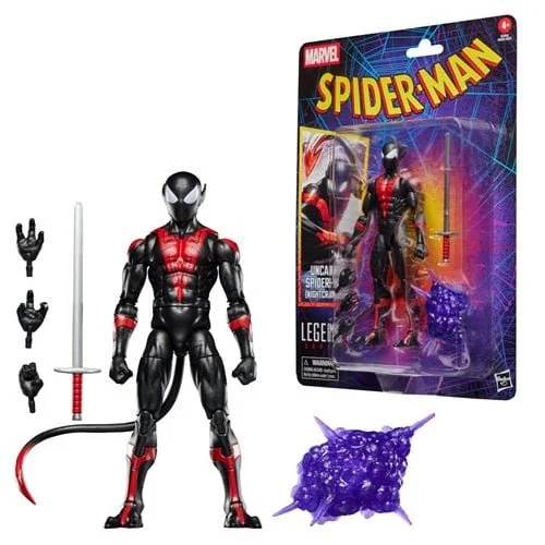 Spider-Man Marvel Legends Retro Cardback Uncanny Spider-Man (Nightcrawler) 6-Inch Action Figure Card accessories