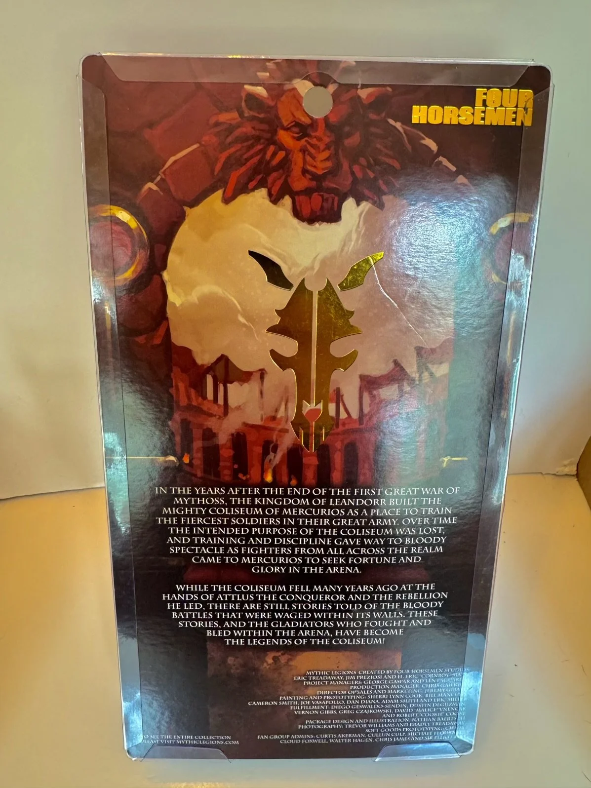 Mythic Legion Darker Flesh Gladiator Back of box