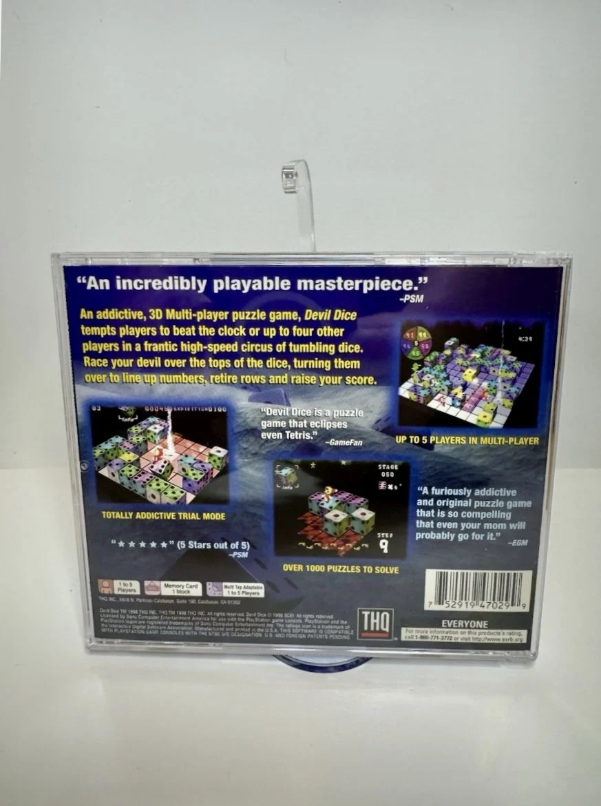 Devil Dice Sony Playstation One Back