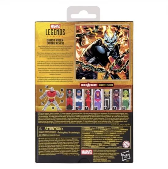 Marvel Legends Series Ghost Rider (Robbie Reyes) 6-Inch Action Figure Back of box