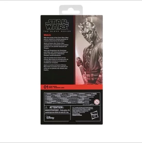 Star Wars: The Black Series Maul 6-Inch Action Figure Back of box