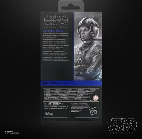 Hasbro Collectibles - Star Wars: The Mandalorian & Grogu - Black Series - Colonel Ward Action Figure Back of box
