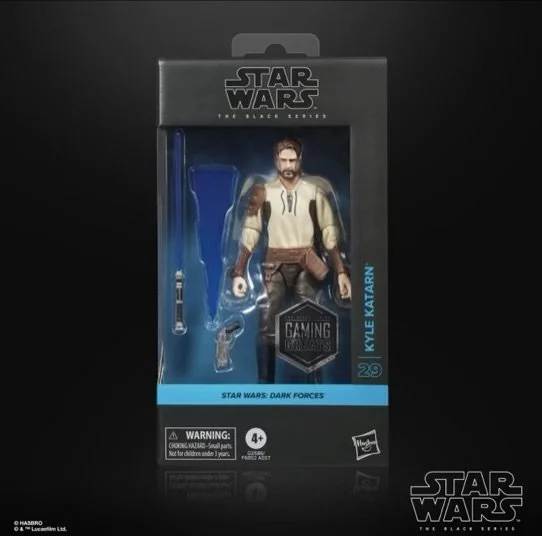 Star Wars The Black Series Gaming Greats Kyle Katarn 6-Inch Action Figure In box black background