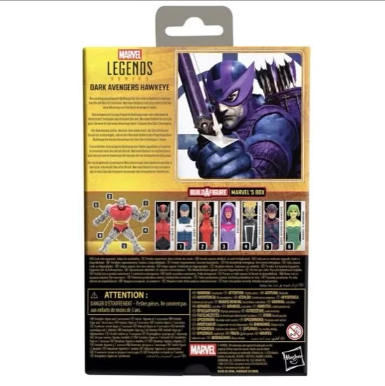 Marvel Legends Series Dark Avengers Hawkeye 6-Inch Action Figure BAF back of box