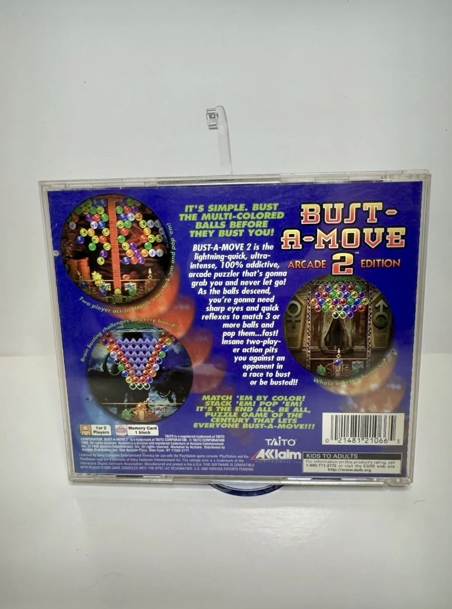 Bust-A-Move 2 Arcade Edition Sony Playstation one back