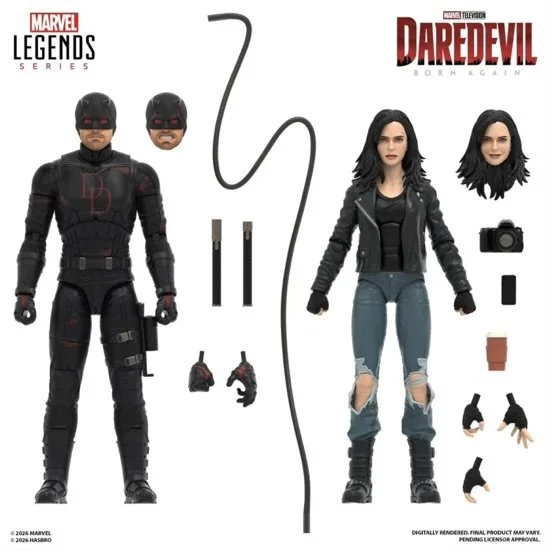 Daredevil: Born Again Marvel Legends Series Daredevil & Jessica Jones 6-Inch Action Figures Accessories