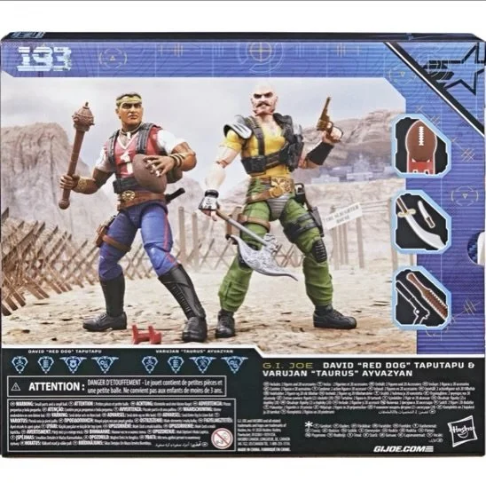 G.I. Joe Classified Series David Red Dog Taputapu & Varujan Taurus Ayvazyan 6-Inch Action Figures Back of box