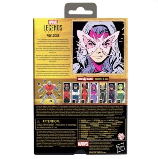 Marvel Legends Series Psylocke 6-Inch Action Figure BAF Back of box