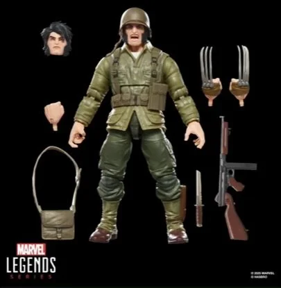 Marvel Legends Series Wolverine (WWII Logan) X-Men Comics 6-Inch Action Figure Accessories