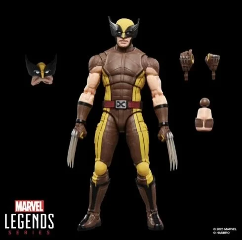 Deadpool & Wolverine Marvel Legends Wolverine (Brown Suit) 6-Inch Action Figure Black background