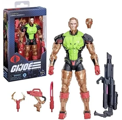 G.I. Joe Classified Series #201 Cobra Overkill 6-Inch Action Figure Main box and accessories