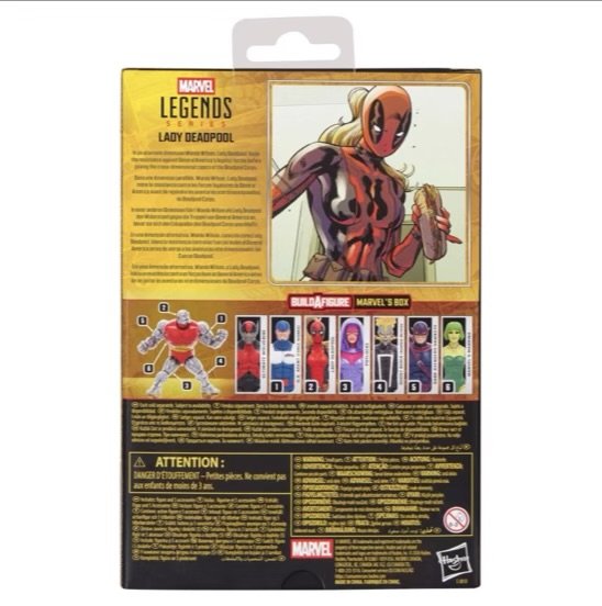 Marvel Legends Series Lady Deadpool 6-Inch Action Figure Back of box
