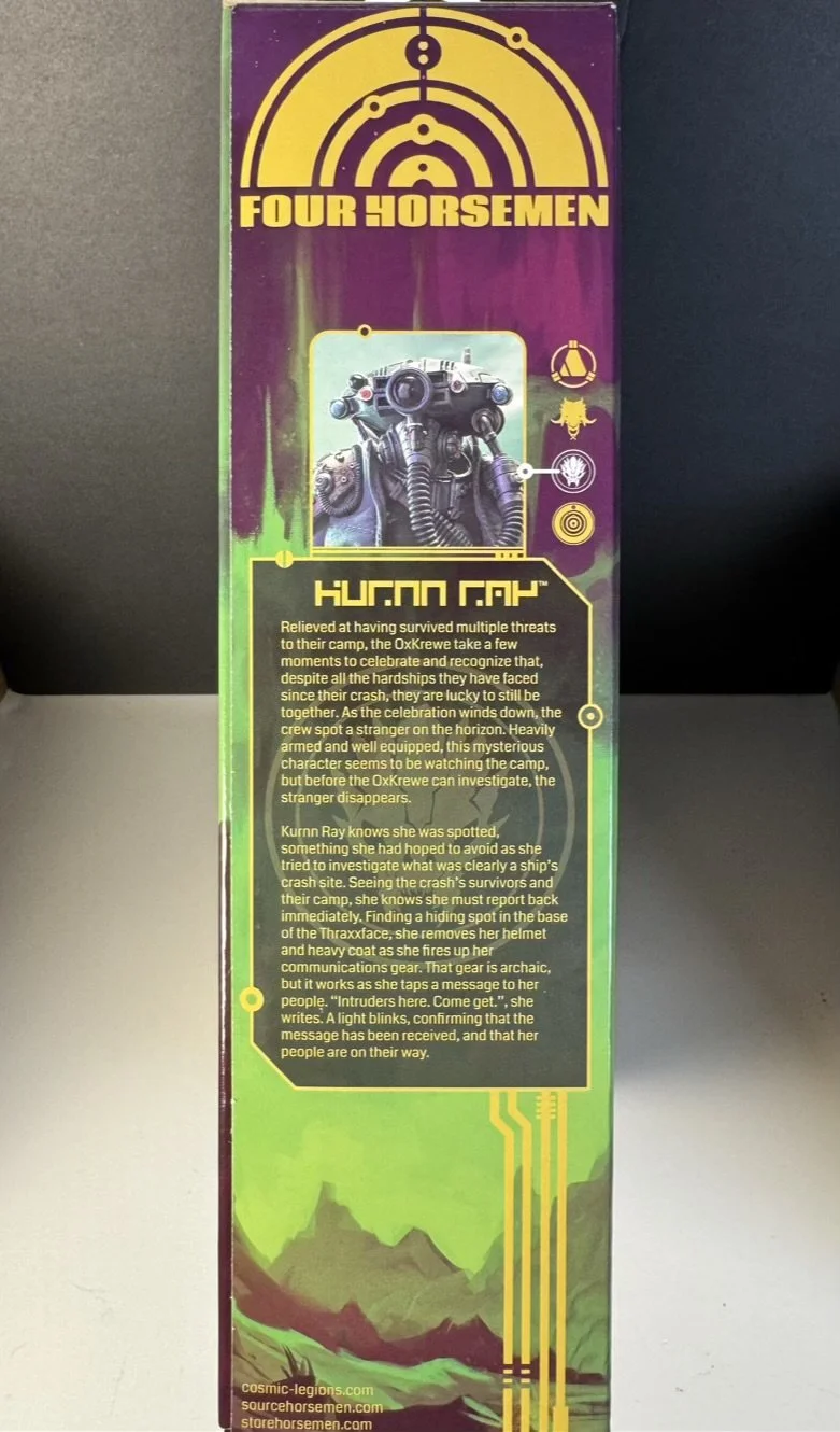 Cosmic Legions KURNN RAY side of box Description of