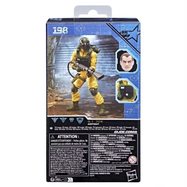 G.I. Joe Classified Series #198 Airtight 6-Inch Action Figure Back of box