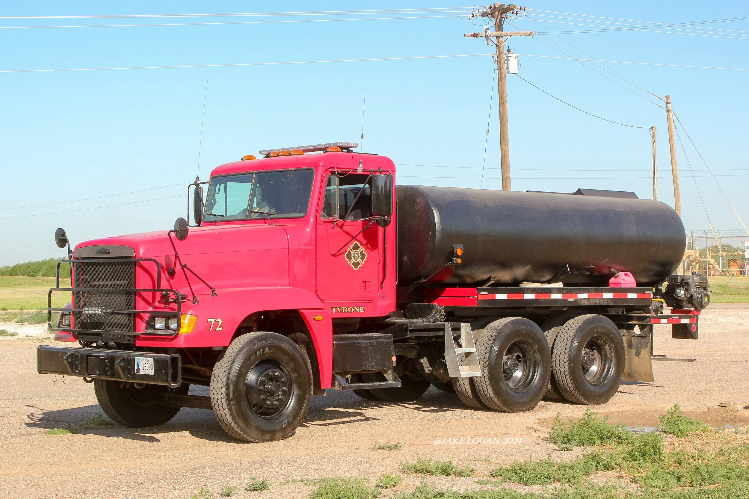 Tanker 72 - 2008 Freightliner/2023 TFD - 400 John Deere/2500 Tank - Diesel/Auto
 
 
Placed in service just last year, Tanker 72 is the newest addition to the department. This truck is equipped with two 400 GPM John Deere trash pumps to fill multiple 