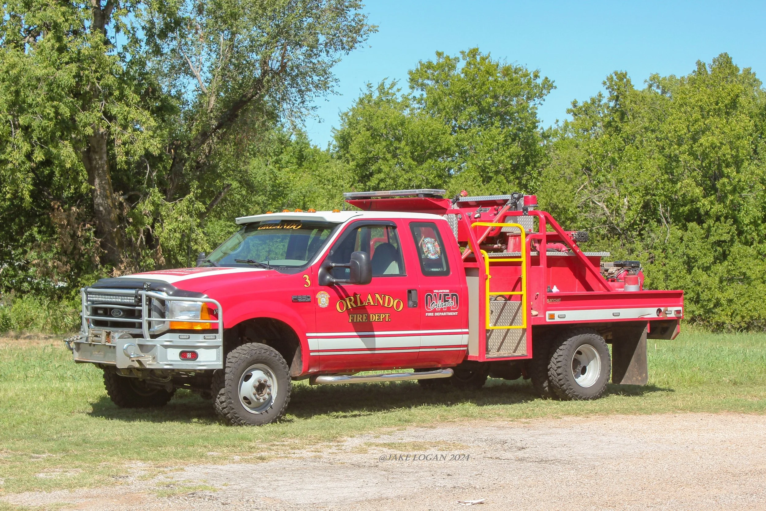 Orlando 3 - 2000 Ford F350/Blanchat - 200 Hale/275 Tank - Gas/Auto - ex-Breckenridge, OK
 
 
The newest truck placed in service, Orlando 3 was purchased in 2020 from Breckenridge, OK. This truck began its life as a Blanchat demo truck and when finall