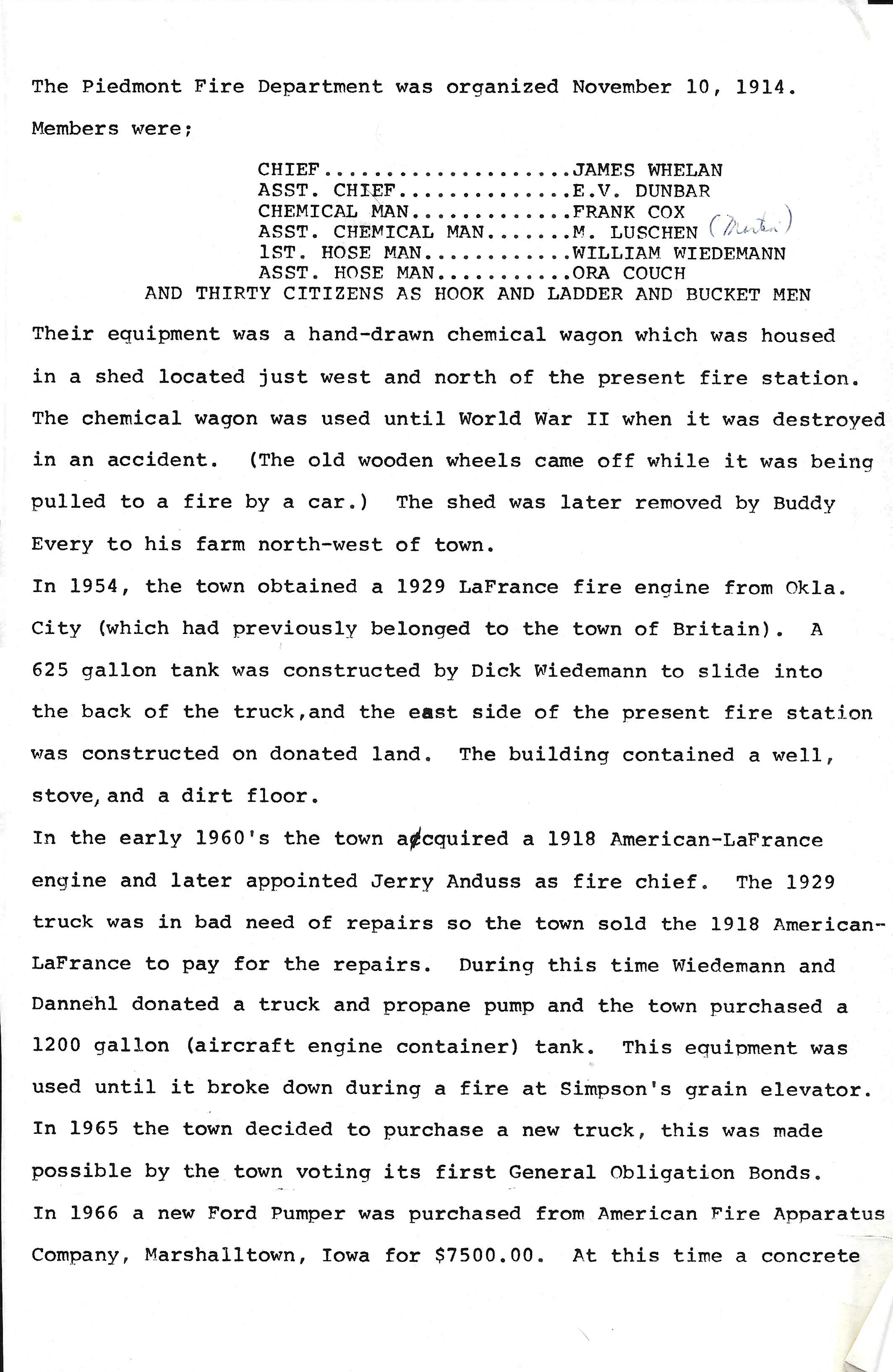 Curtesy of the Piedmont Historical Society