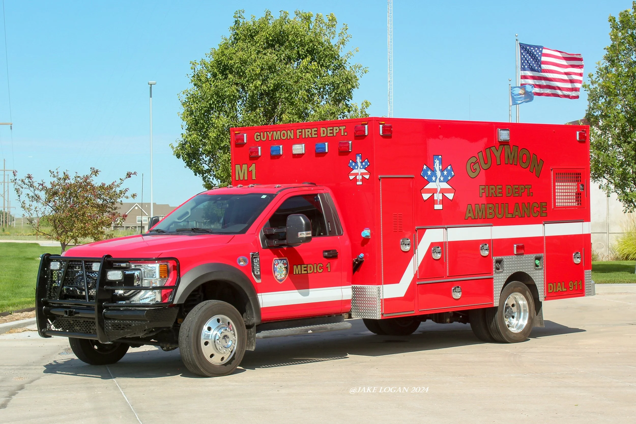 Medic 1 - 2022 Ford F550/2008 Frazer - Diesel/Auto
 
 
The Guymon Fire Department operates one of only two ambulance services in the county and covers an EMS response district of over 1500 miles!