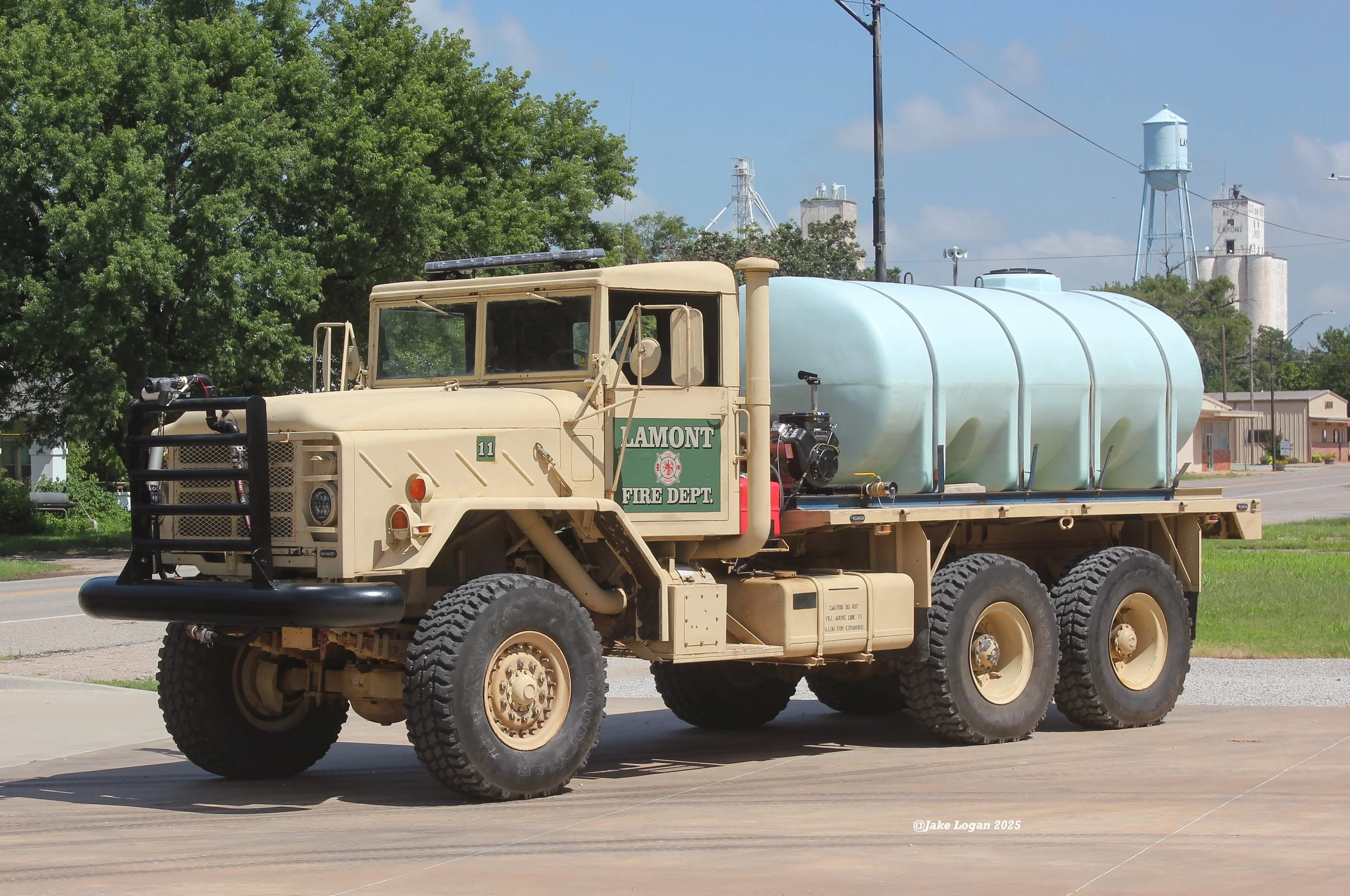 Heavy Brush 11 - 1984 AM General/2024 Individual - 200 Hale/1500 Tank - Diesel/Auto
 
 
The newest addition to the department, Heavy Brush 11 was delivered in June 2025 and was build by an individual near Newkirk, OK.