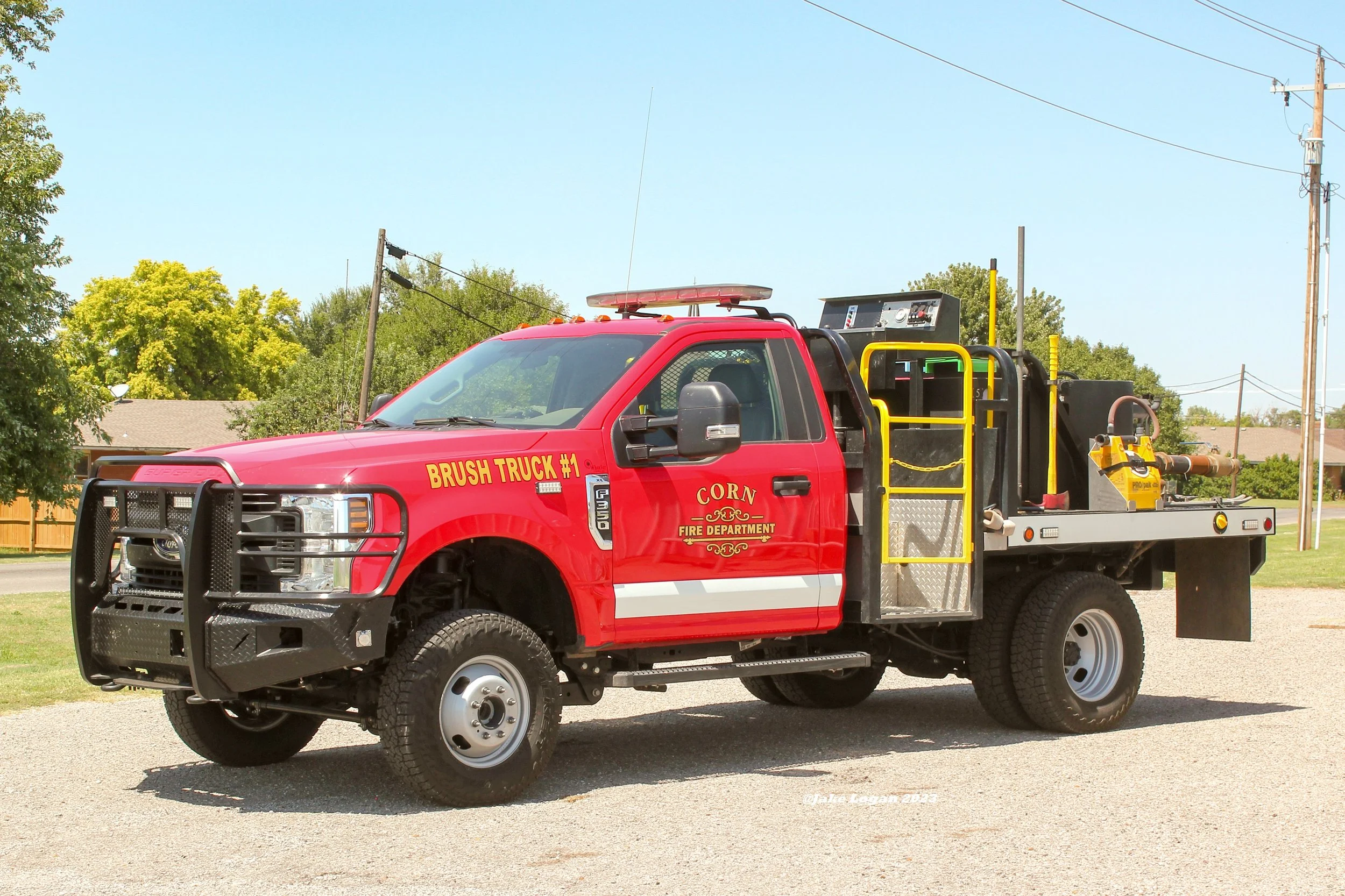 Brush 1 - 2019 Ford F350/Bullseye/CFD - 150 CET/360 Tank - Diesel/Auto
 
 
The bed on this truck came from a former Corn brush pumper. It was then sent off the Bullseye in Pauls Valley for a skid unit. CFD customized the rest of the truck.