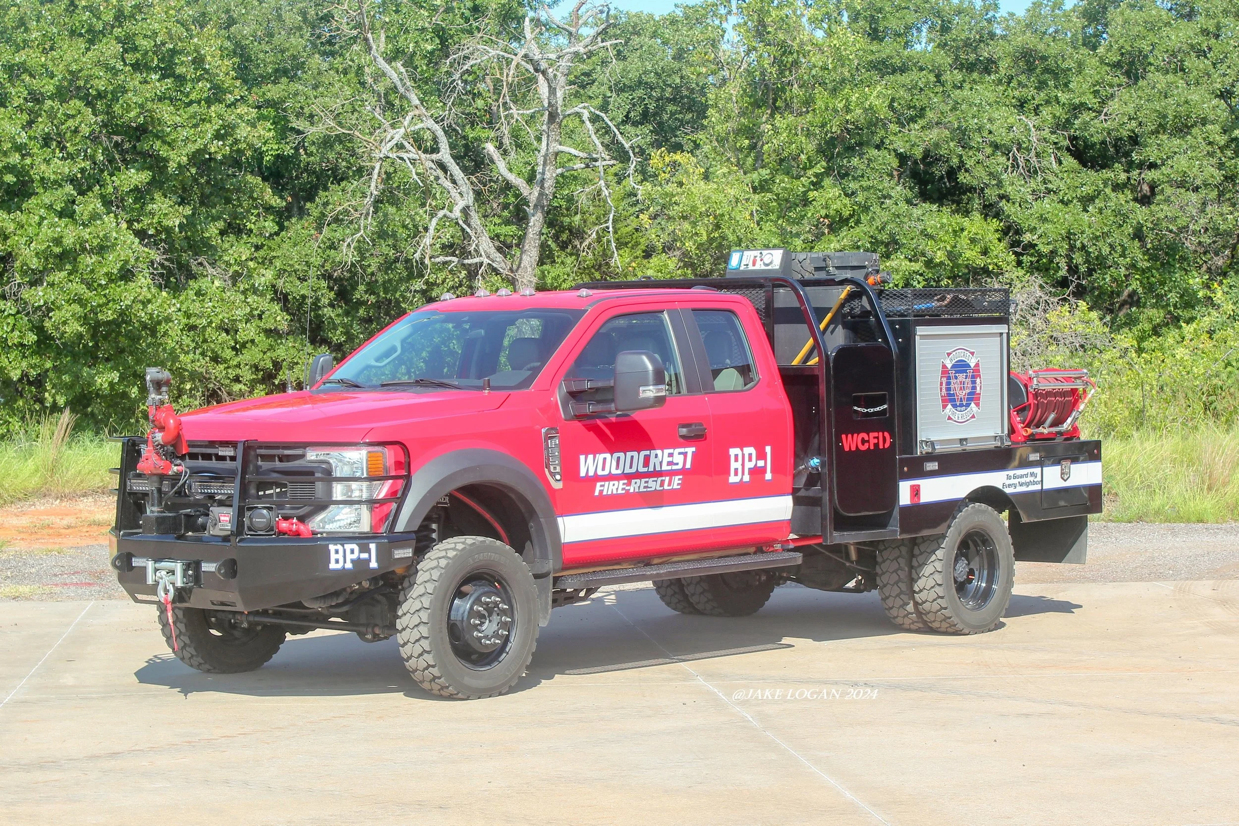 Brush Pumper 1 - 2022 Ford F550/J&J - 200 Hale/500 Tank - Diesel/Auto
 
 
The first new brush truck for the department since 2009, Brush Pumper 1 was built by J&J Custom Fire in Pawnee, OK and then was outfitted by MEU in SE OKC. Brush 1 is first out