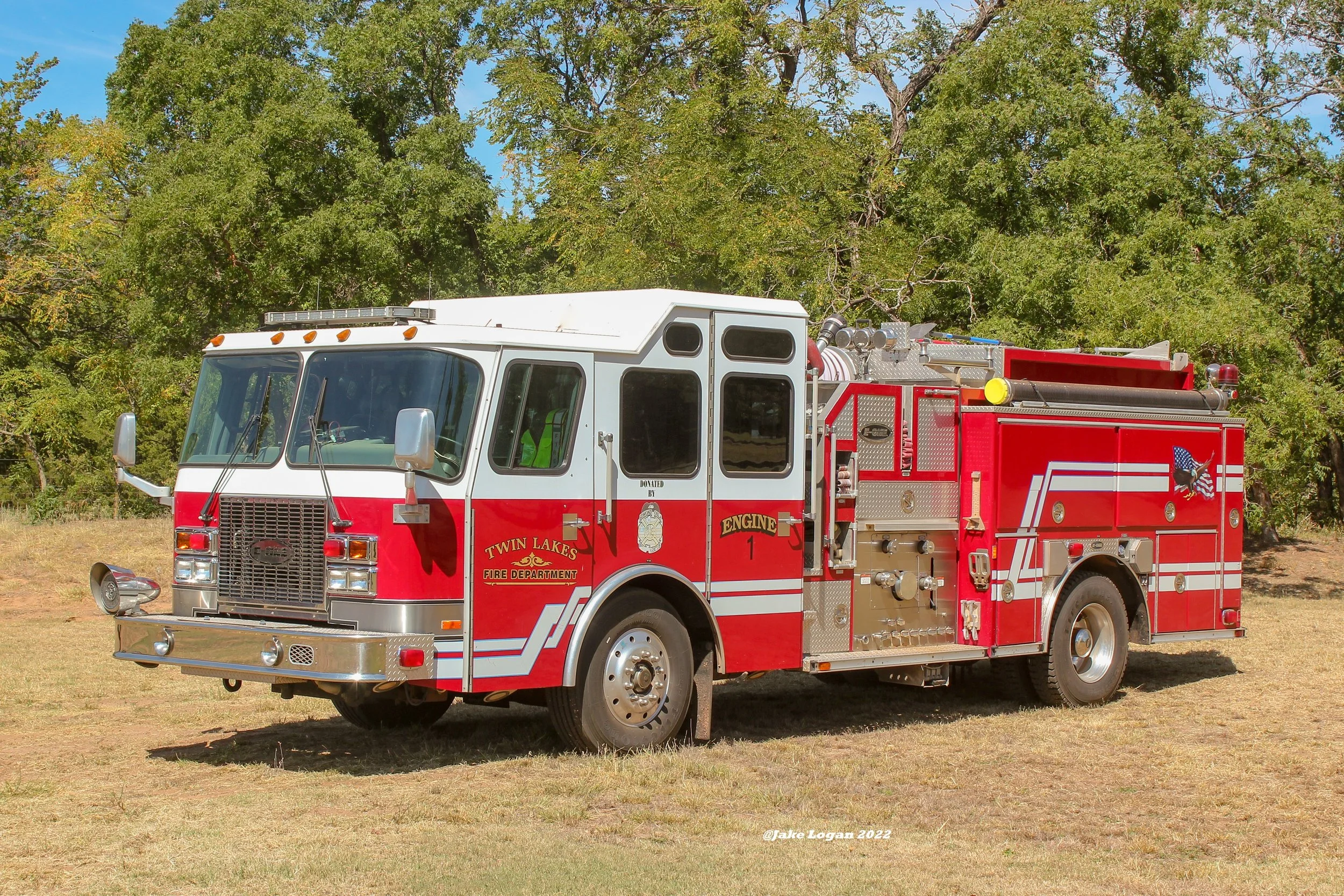 Engine 1 - 2001 E-One, S.O. #124177 - 1500 Hale/750 Tank - Diesel/Auto - ex-Edmond, OK
 
 
This truck was donated, free of charge, by the Edmond Fire Department. Its last assignment was Engine 25.