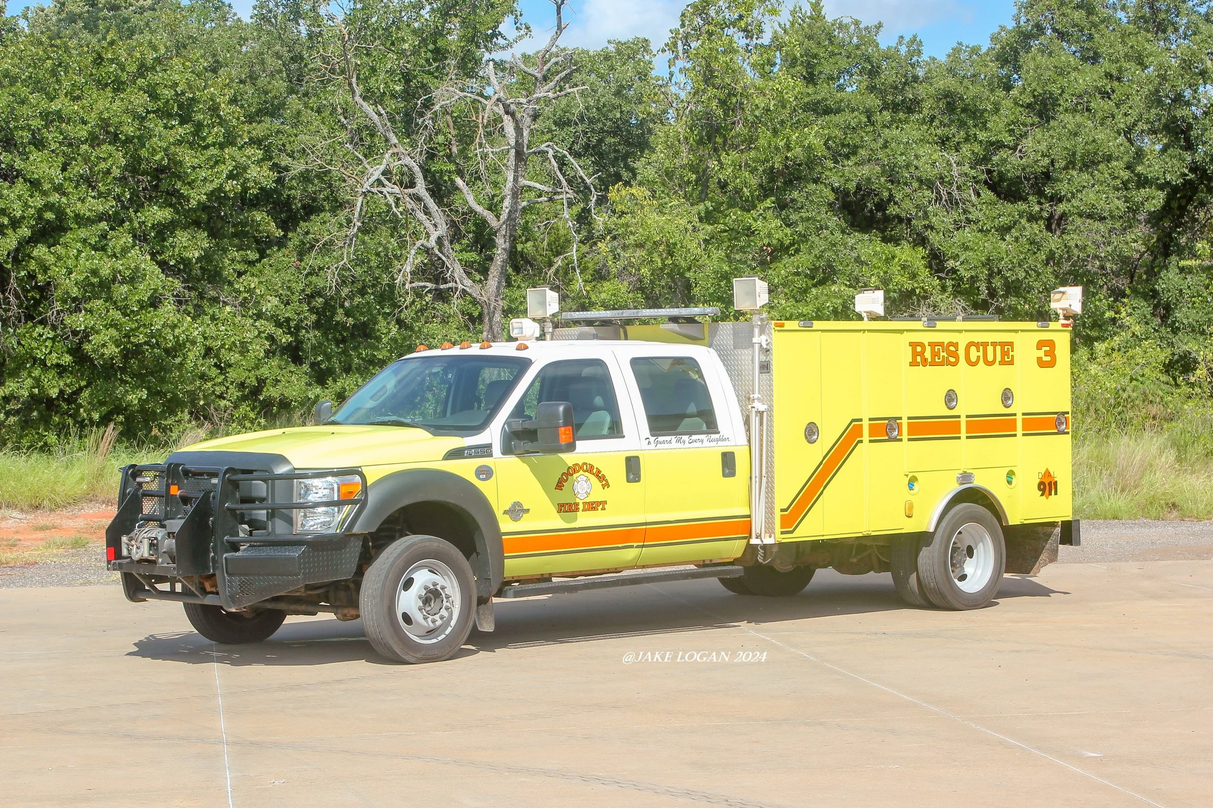 Rescue 3 - 2014 Ford F550/G&L/WFD - 0/0 - Diesel/Auto
 
 
The cab and chassis of Rescue 3 was bought new by the department, while the body was originally on Oak Cliff Rescue 95. The department purchased the former rescue whole, sold the cab and chass