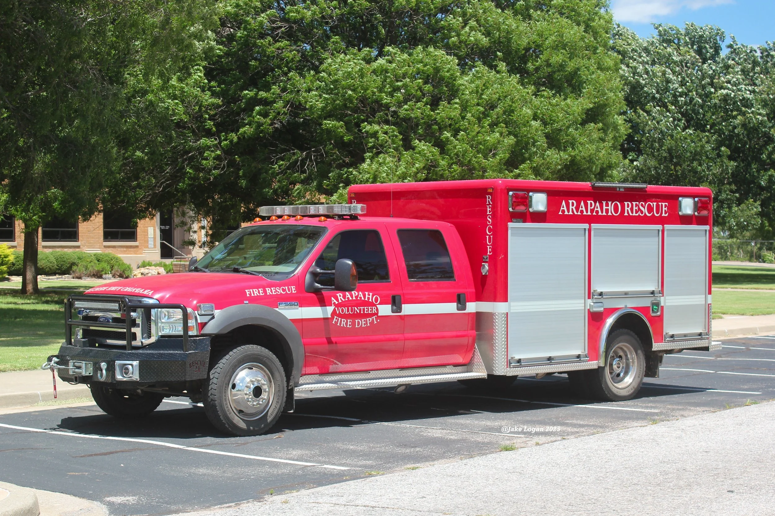 Rescue 21 - 2005 Ford F550/Horton - 0/0 - Diesel/Auto - ex-Hydro, OK
 
 
Rescue 21 is first out for all accidents and medical calls for the department. Originally serving Hydro, OK, this truck is equipped with both hydraulic and battery powered extri