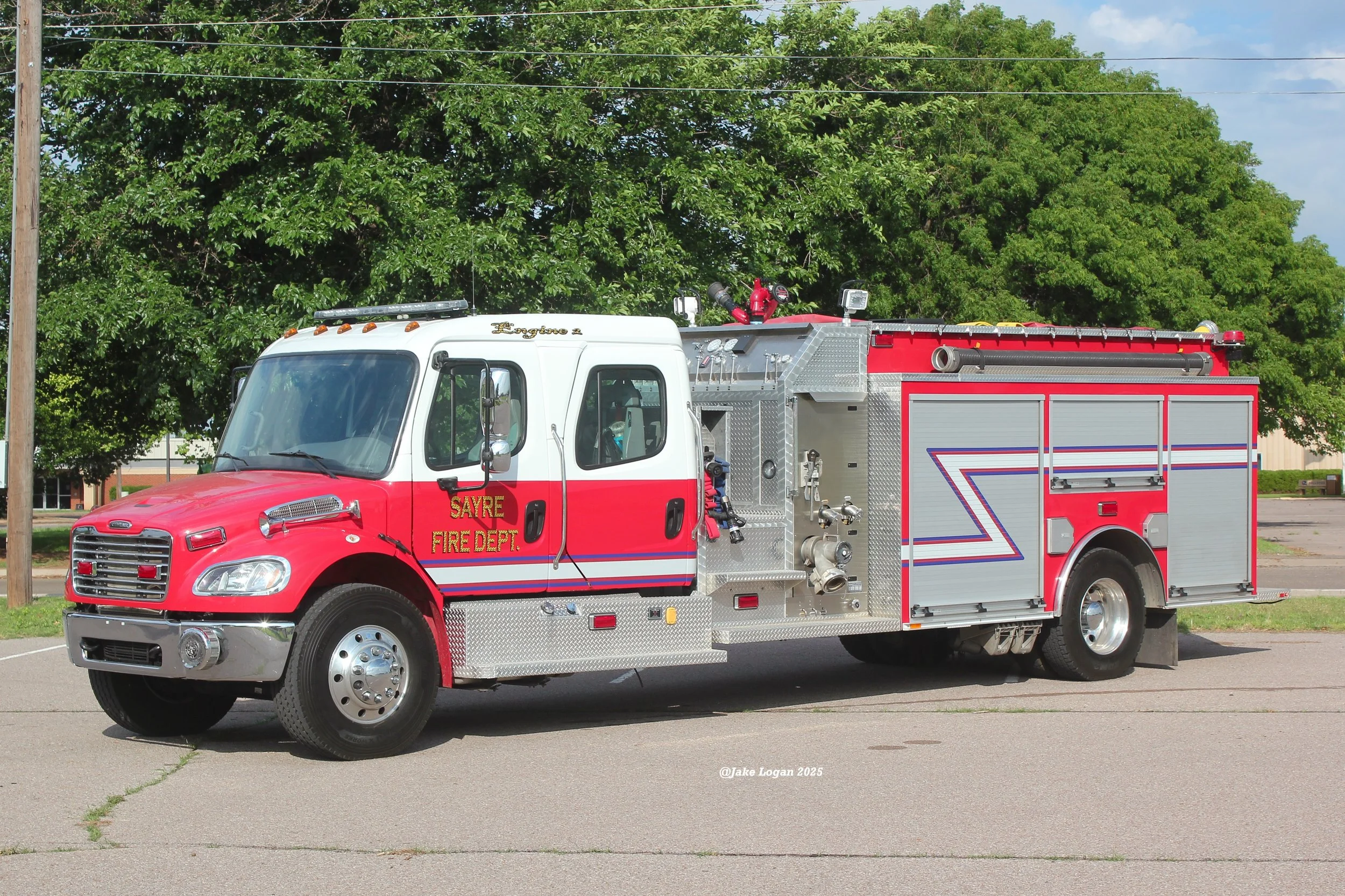 Engine 2 - 2018 Freightliner/Southeast, Serial #H19452 - 1500 Waterous/1000 Tank - Diesel/Auto - ex-Owingsville, KY
 
 
Purchased in 2024 from Owingsville, KY, this is the newest addition to the department, Engine 2 is first out for all in town fire 