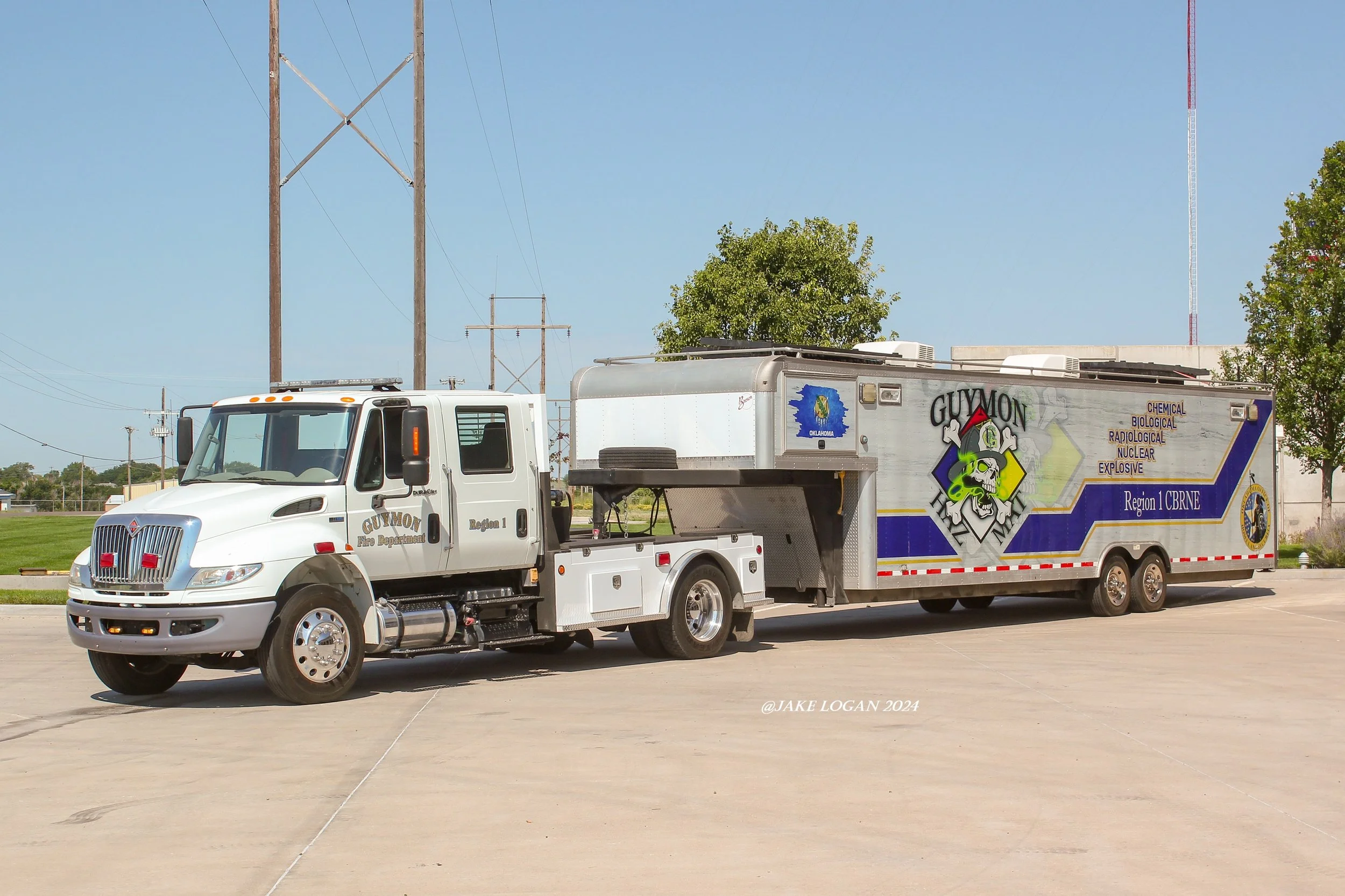 Hazmat - 2012 International/Fire Wagon, 2018 Brown - Diesel/Auto
 
 
Also supplied by Oklahoma Homeland Security, this is one of two CBRNE units for Region 1. The GFD purchased this trailer in 2018 to store all of their CBRNE equipment, applying a ve