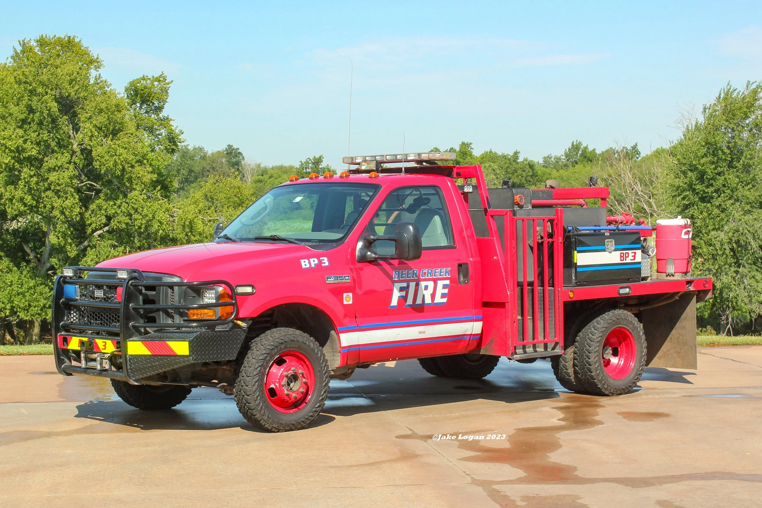 Brush Pumper 3 - 2007 Ford F350/M&M - 125/300 - Gas/Auto
 
 
The cab is one of many that were provided by Oklahoma forestry in 2007, the body was built by M&M Metalworks in Harrah and customized by DCFD over the years.