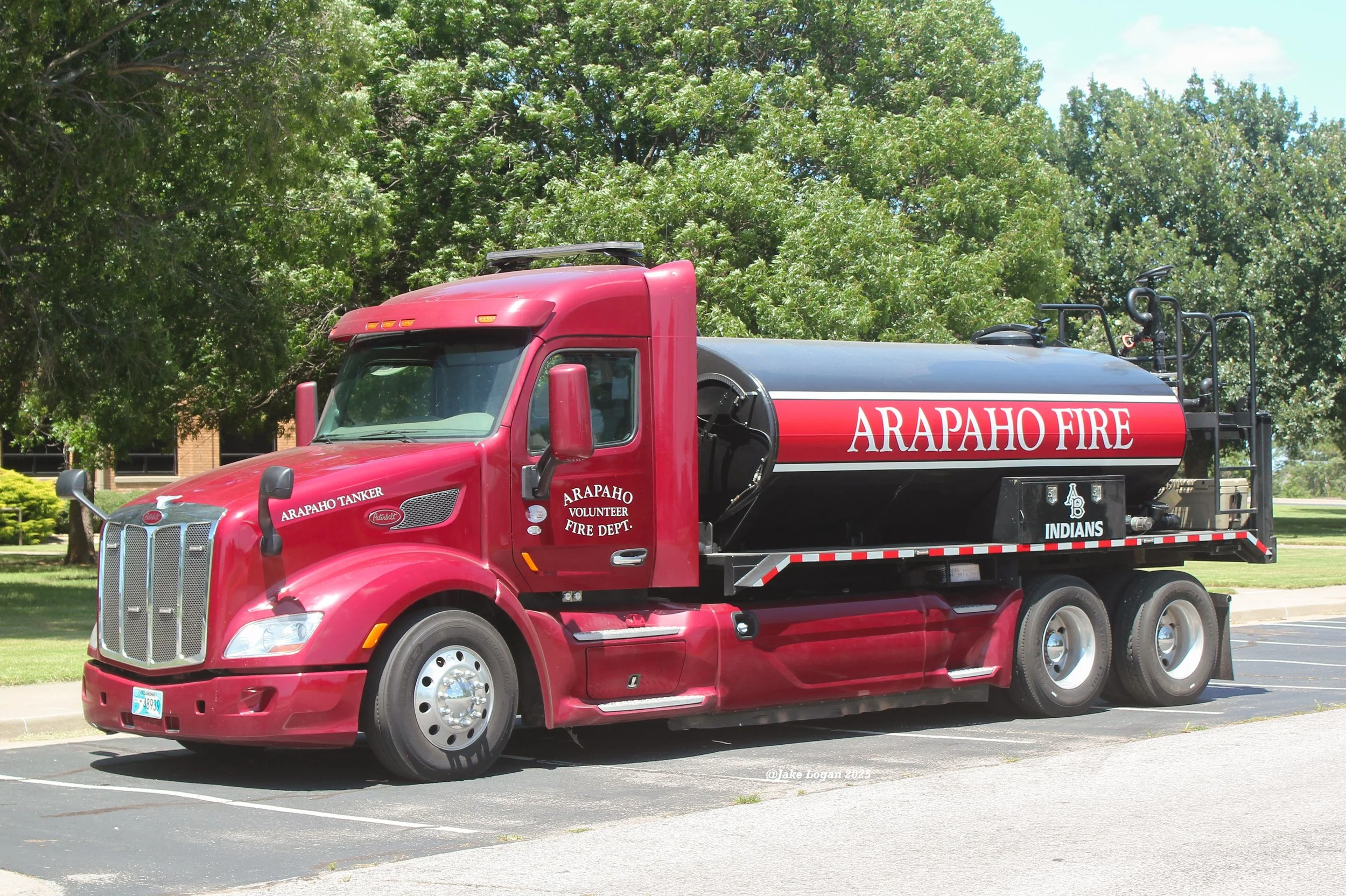 Tanker - 2016 Peterbilt/2024 Copeland - 500 ?/3000 Tank - Diesel/Auto
 
 
Arapaho Tanker is now the departments only tanker. The cab and chassis, with over 800,000 miles, was purchased used in 2023. Then the department placed the former military tank