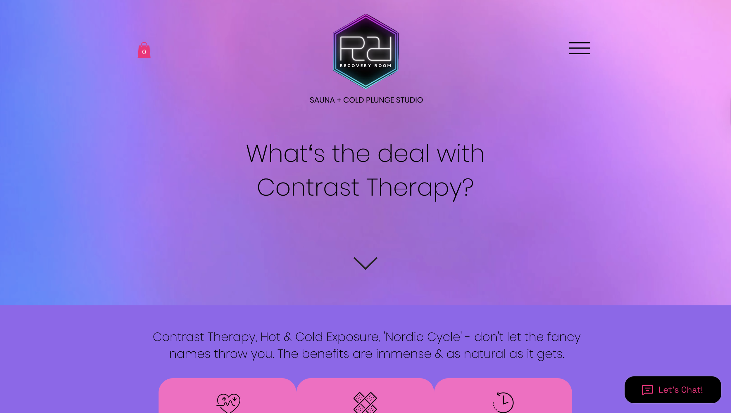 THE RECOVERY ROOM// WEBSITE DESIGN