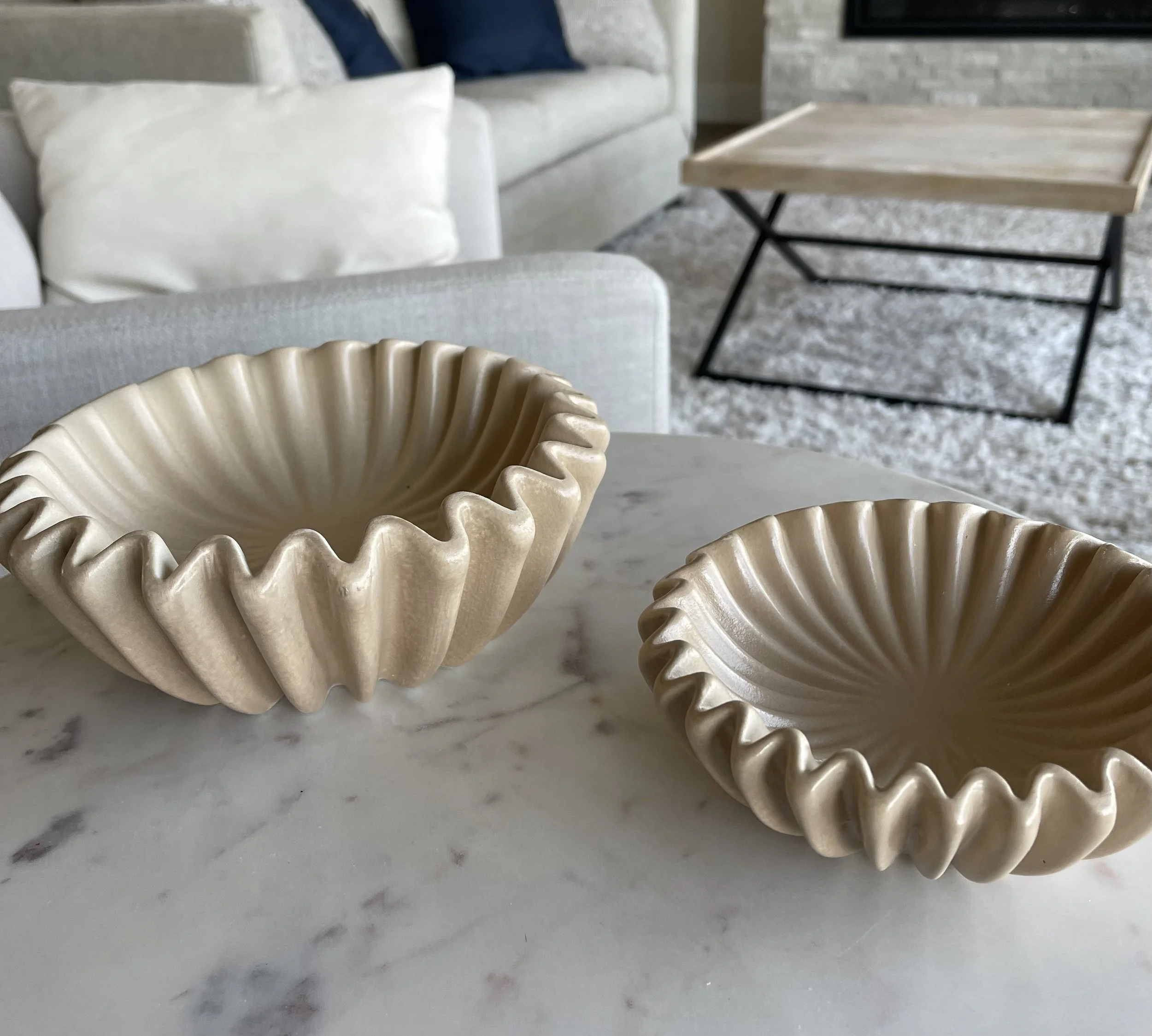Tan Lehriya Bowls - Set of 2