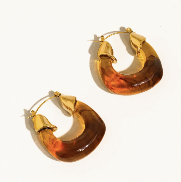 Arlowe Resin Hoop Earrings